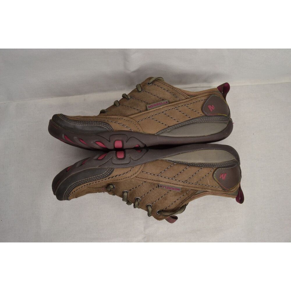 Merrell Women's 7.5 Brown Nubuck Leather Stone Lace Up Outdoor Shoes - Picture 4 of 10